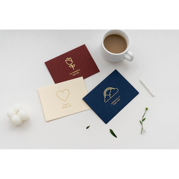 [Hare.D]韓風 簡約小卡 感謝 卡片 附信封 附貼紙 萬用卡 生日卡 謝卡 宴會 婚宴 派對 邀請卡-細節圖2
