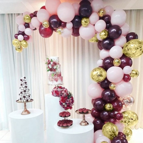 [Hare.D]酒紅色系氣球鍊套組 氣球 DIY 裝飾 生日派對 婚禮 會場佈置 情人節 慶生 節慶