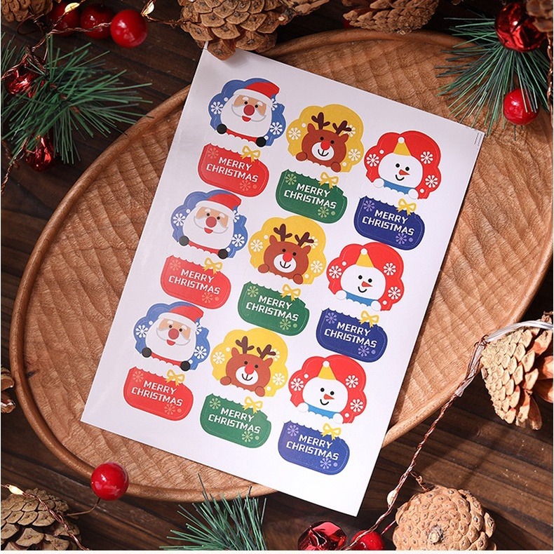 [Hare.D]現貨 9枚 可愛聖誕靴 造型貼紙 聖誕快樂 封口貼 包裝貼紙 糖果袋裝飾貼紙 耶誕節貼紙 聖誕節貼紙-細節圖2