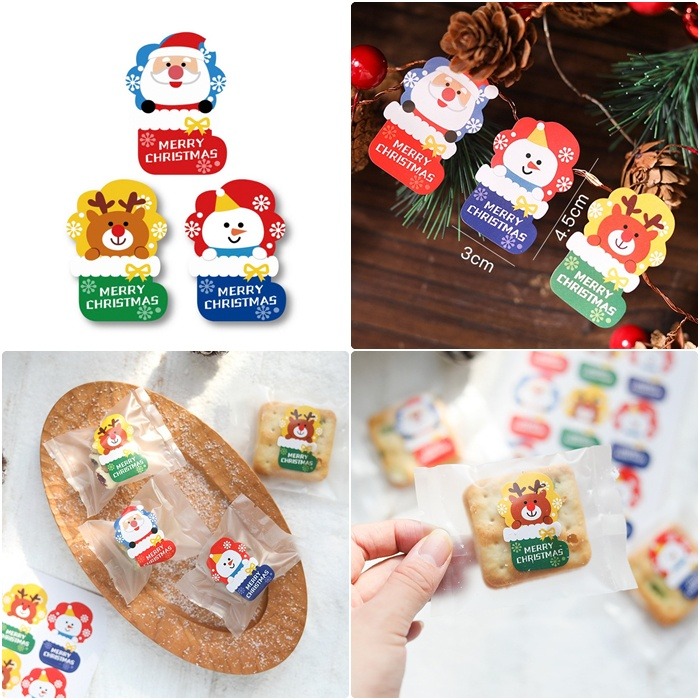 [Hare.D]現貨 9枚 可愛聖誕靴 造型貼紙 聖誕快樂 封口貼 包裝貼紙 糖果袋裝飾貼紙 耶誕節貼紙 聖誕節貼紙-細節圖3