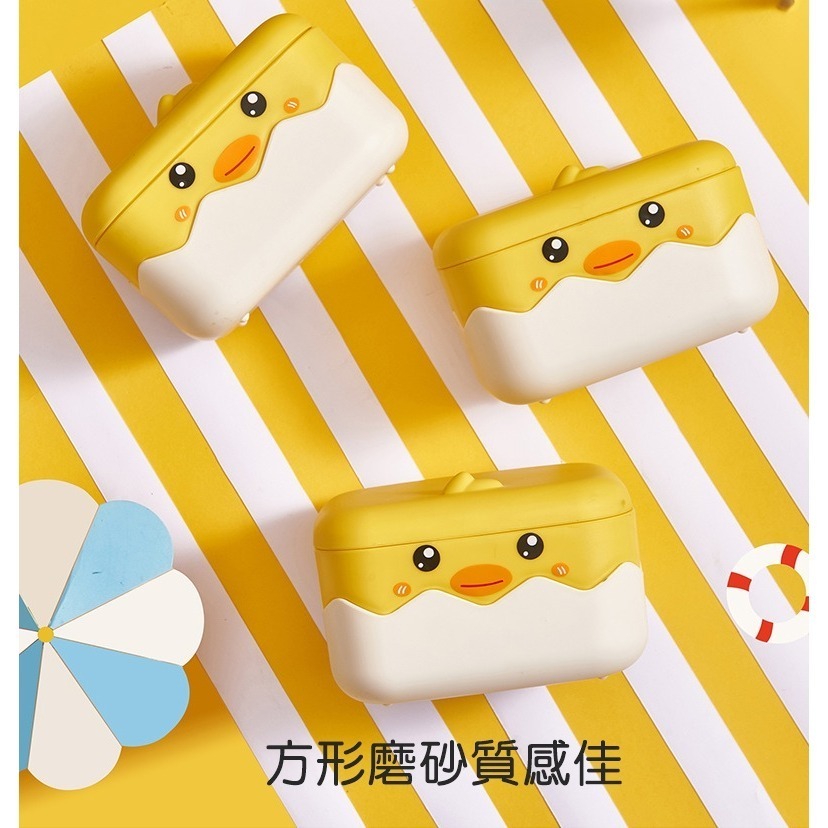 [Hare.D]現貨 帶蓋 小黃鴨 肥皂盒 翻蓋皂盒 香皂盒 瀝水 香皂架-細節圖2