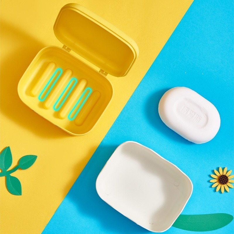 [Hare.D]現貨 帶蓋 小黃鴨 肥皂盒 翻蓋皂盒 香皂盒 瀝水 香皂架-細節圖5