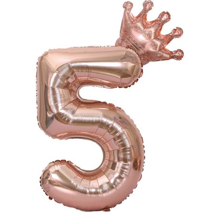 [Hare.D]現貨 40吋玫瑰金 漸變色 數字皇冠 氣球套裝 周年慶 生日 派對 裝飾 數字氣球 場地佈置 慶生 宴會-細節圖6