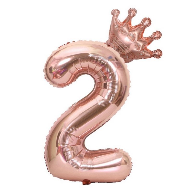 [Hare.D]現貨 40吋玫瑰金 漸變色 數字皇冠 氣球套裝 周年慶 生日 派對 裝飾 數字氣球 場地佈置 慶生 宴會-細節圖9
