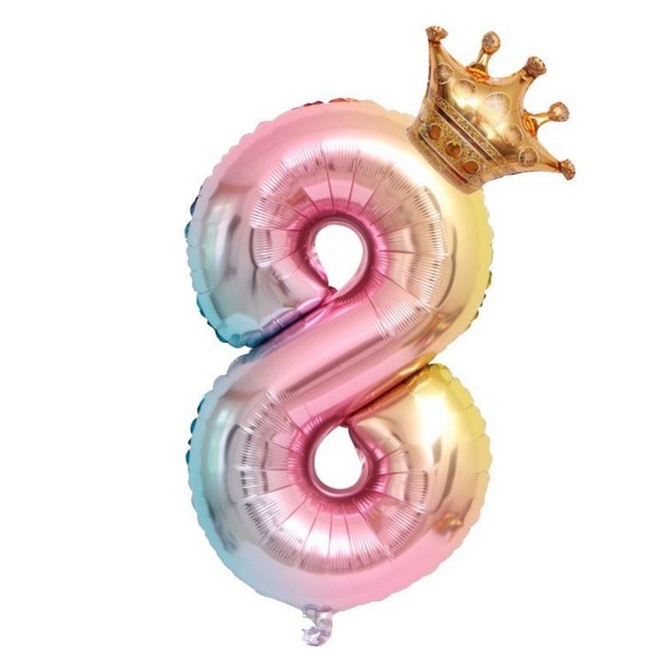 [Hare.D]現貨 40吋玫瑰金 漸變色 數字皇冠 氣球套裝 周年慶 生日 派對 裝飾 數字氣球 場地佈置 慶生 宴會-細節圖11