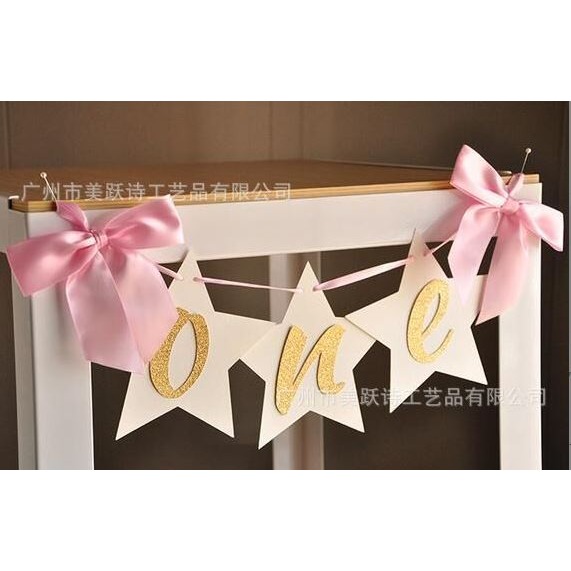 [Hare.D]桌邊 裝飾拉旗 ONE 周歲 慶生 生日 佈置 寶寶慶生 兒童椅 場地佈置-細節圖3