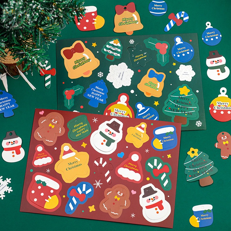 [Hare.D]現貨 14入 可愛風聖誕掛飾小卡 聖誕小卡片 懸掛卡片 禮品包裝 聖誕節 卡片-細節圖2