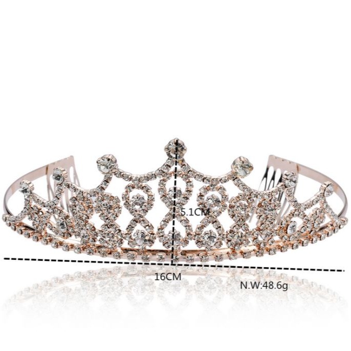 [Hare.D]台灣現貨 新娘髮冠 髮箍 新娘 頭飾 皇冠 派對 婚禮 二次進場 慶生 表演 話劇 公主皇冠 發箍 髮飾-細節圖2