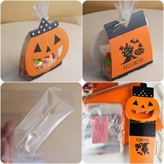 [Hare.D]台灣現貨 南瓜造型 立體紙托包裝袋組 Halloween 萬聖節 禮物袋 糖果袋 餅乾袋  牛軋糖 造型-細節圖2
