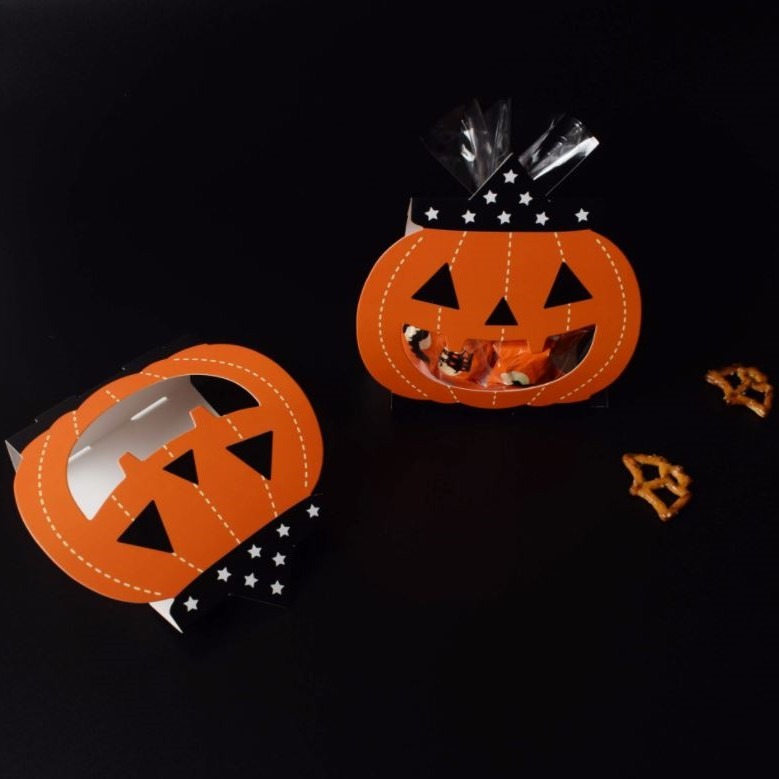 [Hare.D]台灣現貨 南瓜造型 立體紙托包裝袋組 Halloween 萬聖節 禮物袋 糖果袋 餅乾袋  牛軋糖 造型-細節圖4