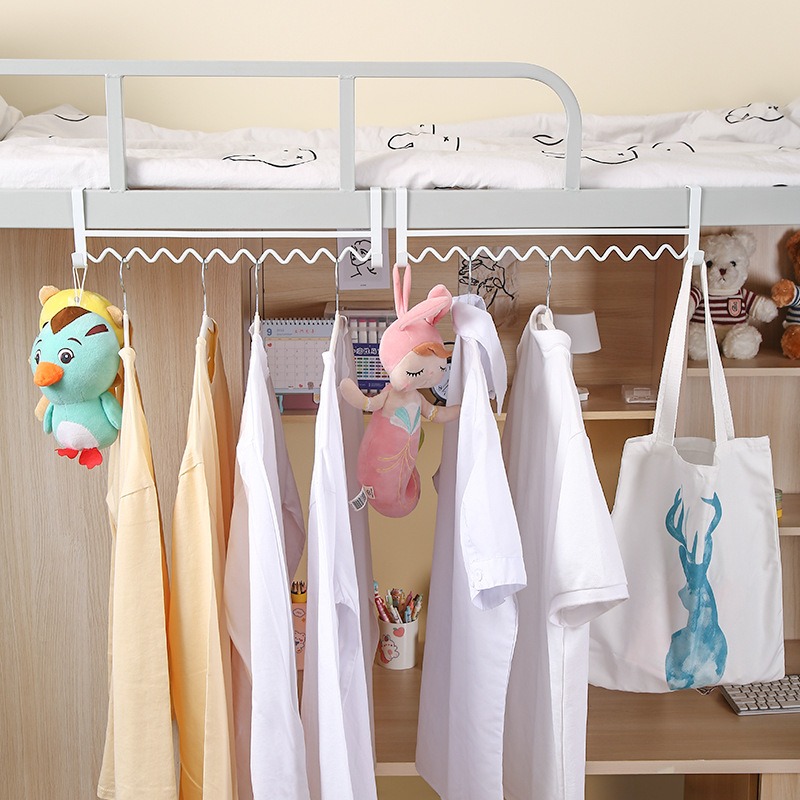 [Hare.D]現貨 宿舍 床邊 掛衣架 衣服掛鉤 住宿 掛衣 下鋪 寢室 掛架 宿舍床邊掛衣架-細節圖2