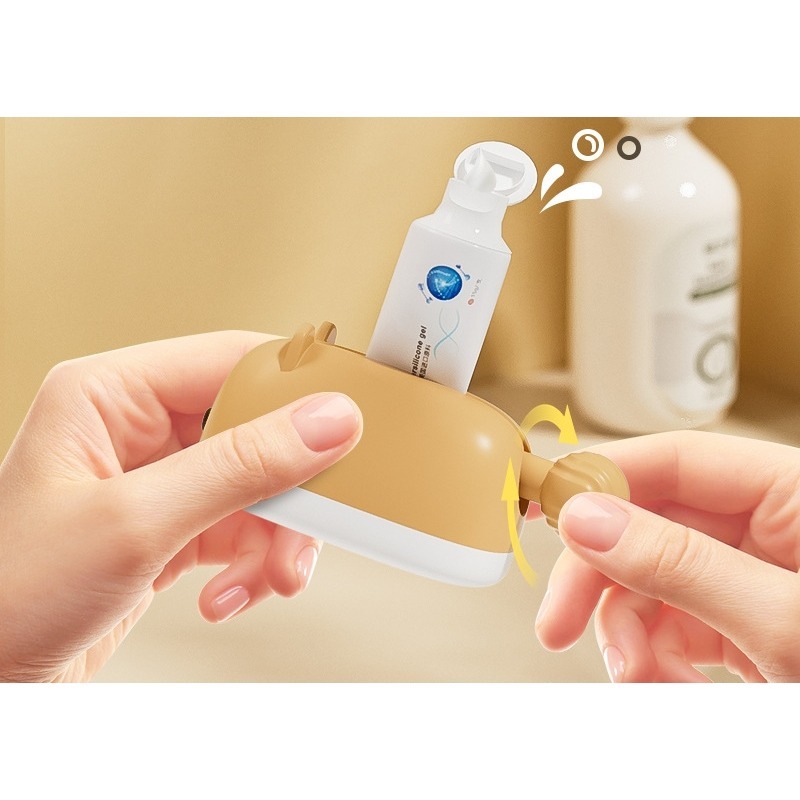 [Hare.D]現貨 倉鼠 擠牙膏器 牙膏擠壓器 手轉 牙膏捲動器 牙膏架 居家佈置 牙膏神器-細節圖3