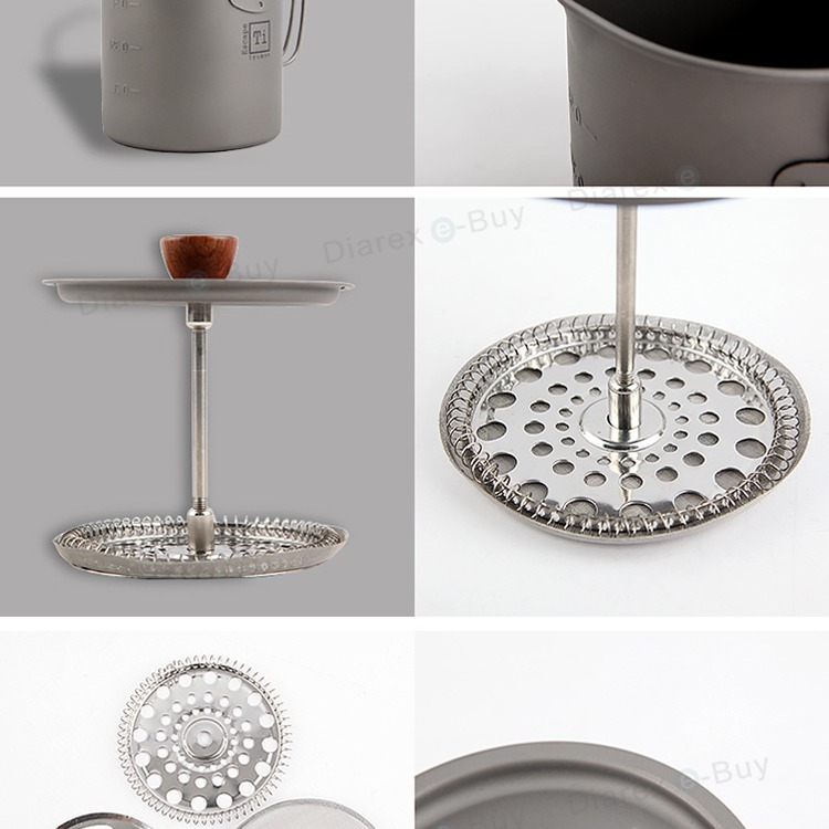 韓國Tyumen Titan 純鈦法式濾壓咖啡壺 TIE-C012 附收納袋 輕量化 露營 登山 【揪好室】-細節圖5