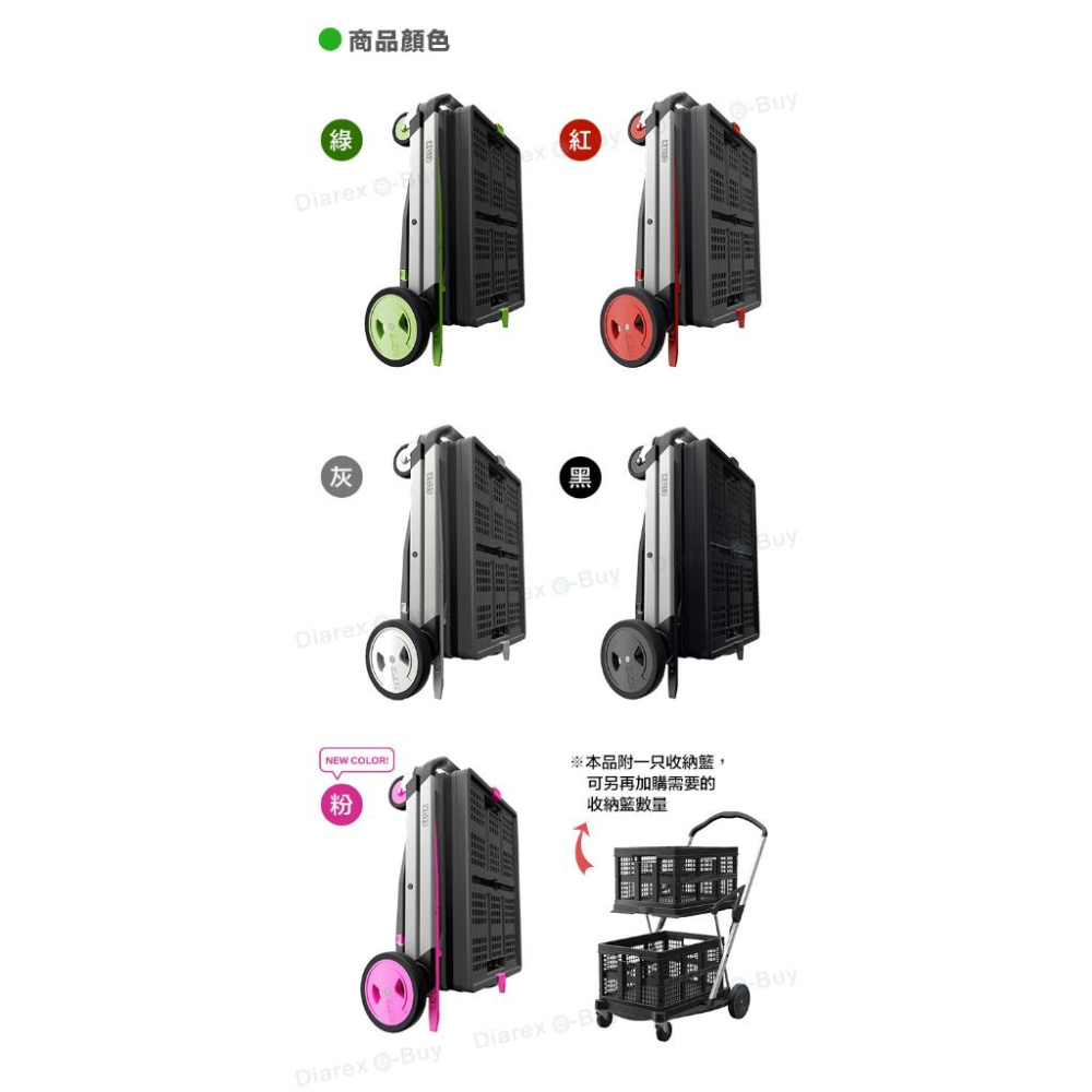 多功能折疊式手推車 德國CLAX 多功能 折疊式 手推車 ( 孔雀绿 耀石灰 寶石紅 經典黑 ) 【揪好室】-細節圖9