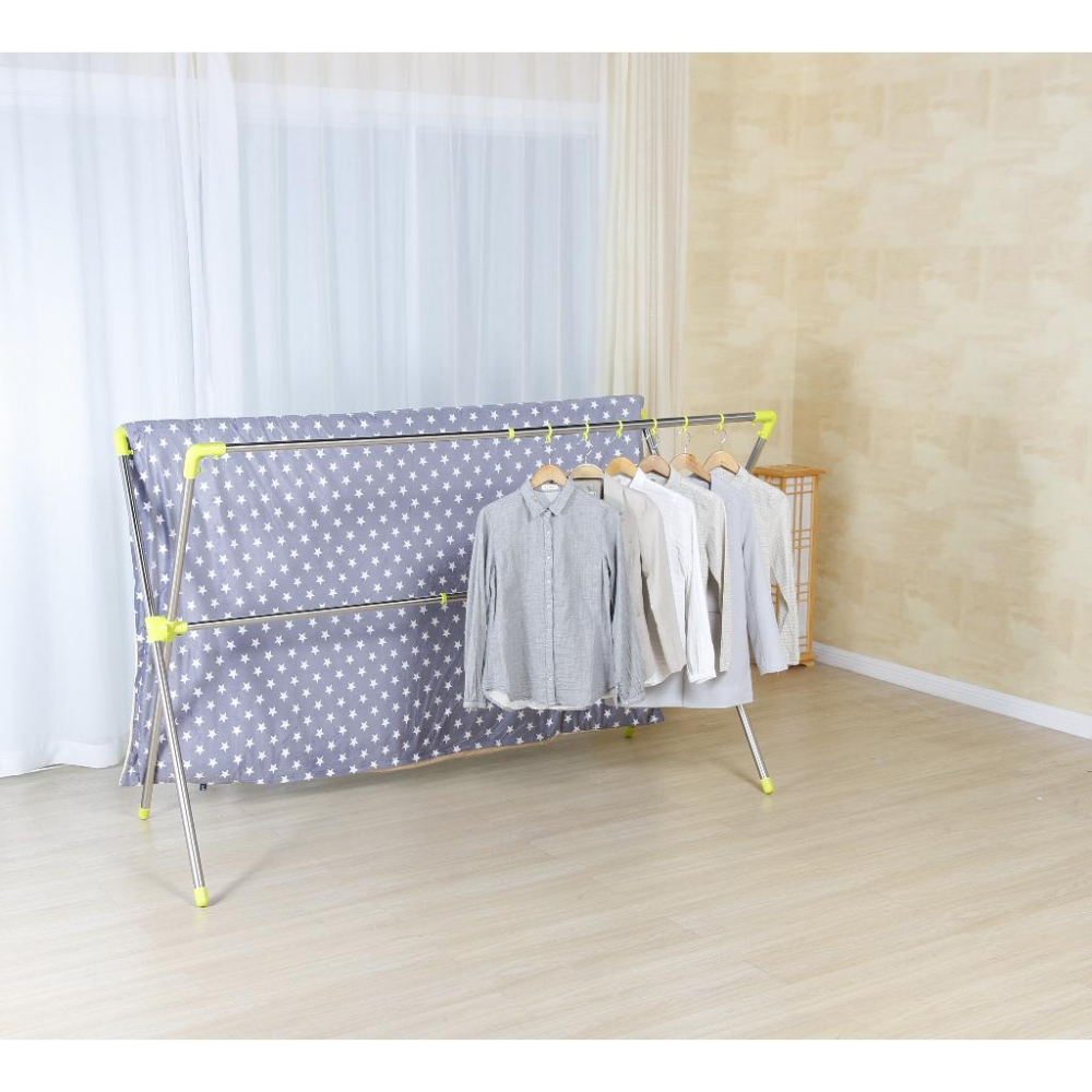 日式X型 被服晾曬衣架 伸縮型 承重30KG 不銹鋼複合管 掛衣架 晒衣桿 晒衣架 多功能晾曬架 【揪好室】-細節圖2