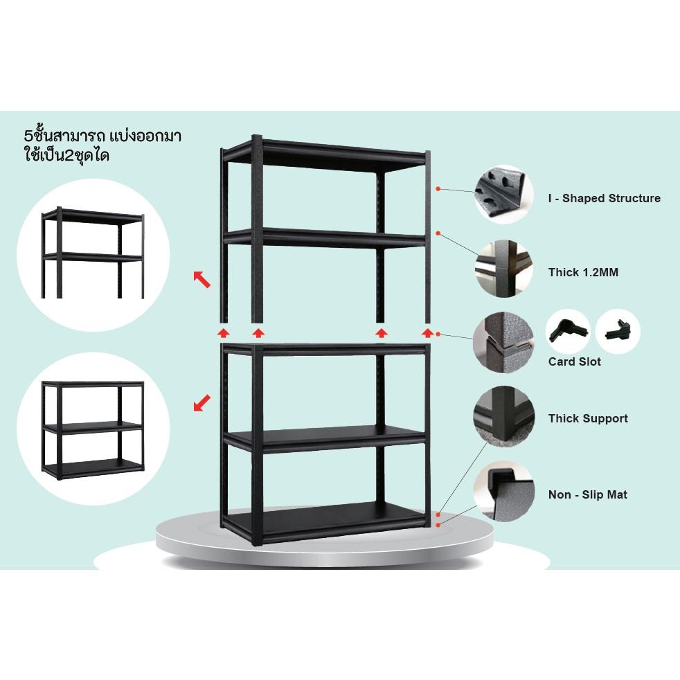 隱藏式免螺絲 三層貨架 免螺絲 黑色鑄鋼層架 層架 收納架 工業風層架 收納櫃 DIY 組裝簡易 泰國大廠 【揪好室】-細節圖8