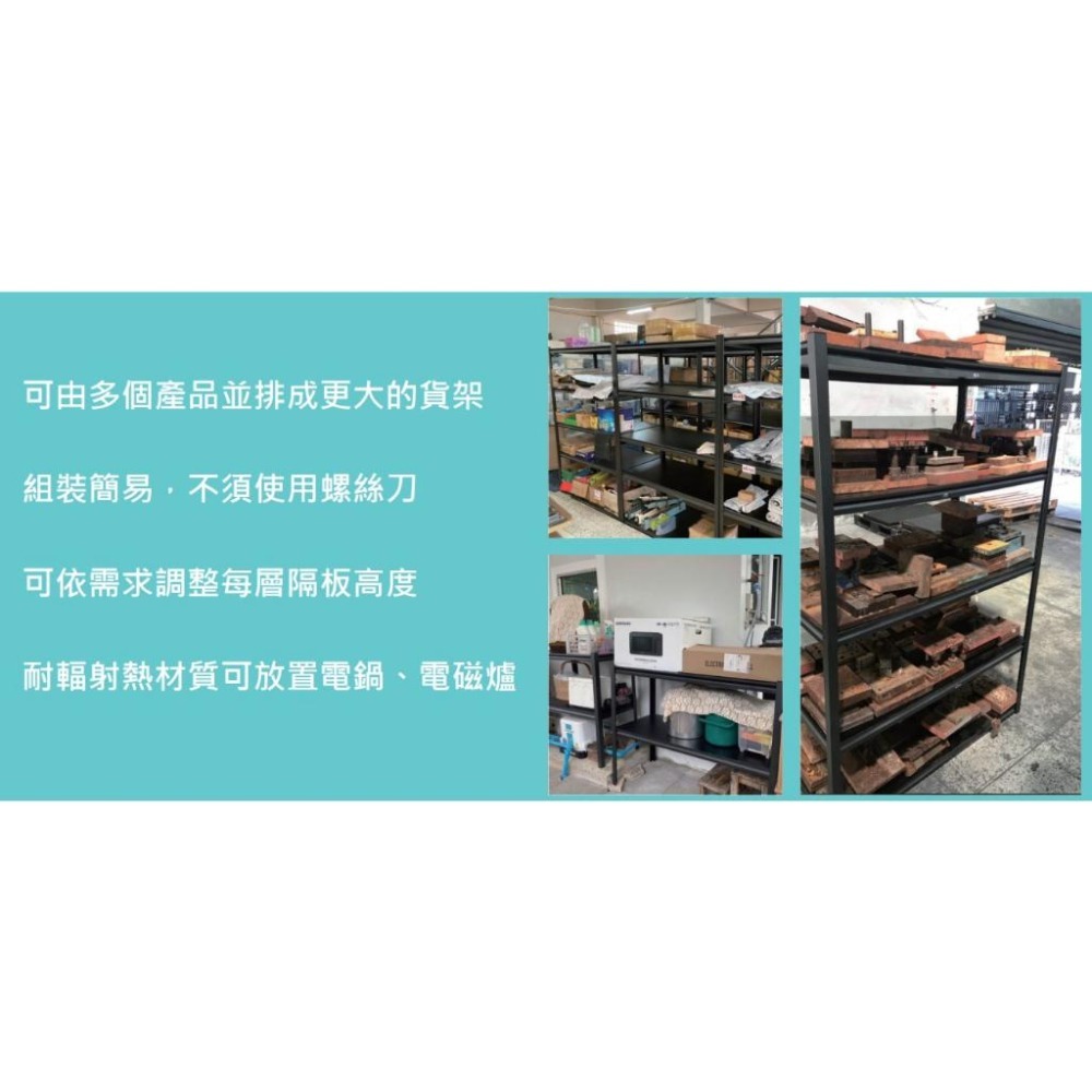 隱藏式免螺絲 三層貨架 免螺絲 黑色鑄鋼層架 層架 收納架 工業風層架 收納櫃 DIY 組裝簡易 泰國大廠 【揪好室】-細節圖4
