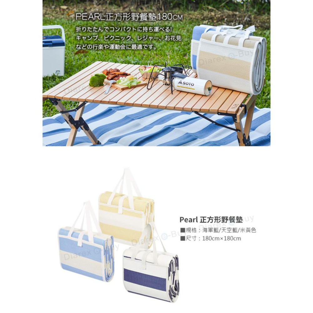 便攜式正方形野餐墊 日本Pearl Life Picgene系列 便攜式正方形 野餐墊 地墊 180cm 【揪好室】-細節圖2