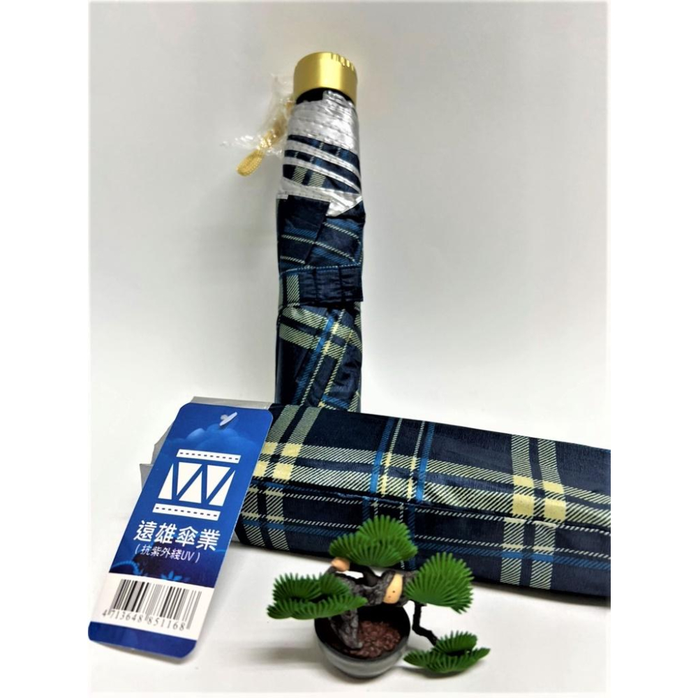 三折 防風  纖維骨 格紋傘 【21＂ 8骨】雨傘 三折傘 牢固防風 陽傘 晴雨兩用 遠雄116 遠雄傘業 【揪好室】-細節圖2