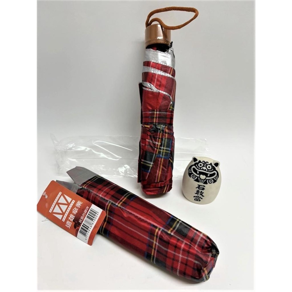 三折 抗UV 格紋傘 【21＂ 8骨】 鐵骨 摺疊傘 三折傘 抗紫外線 陽傘 晴雨兩用 遠雄02 遠雄傘業【揪好室】-細節圖2