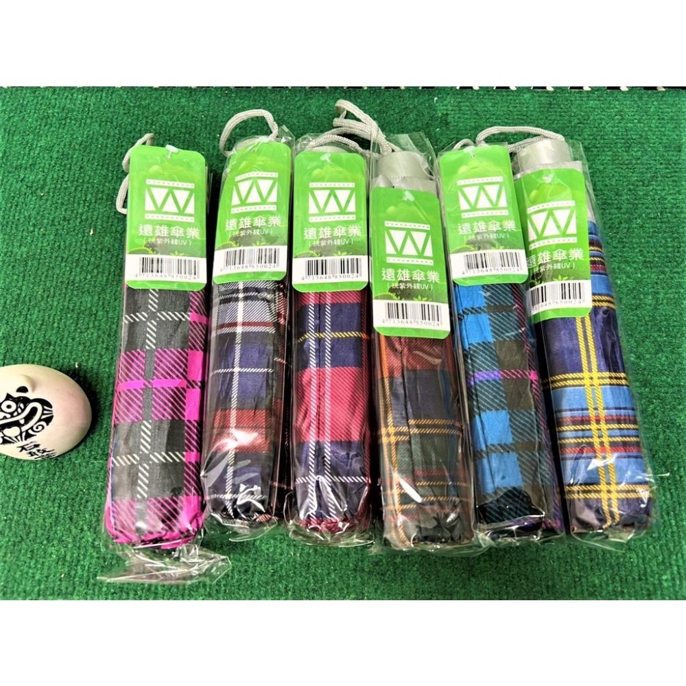 三折 抗UV 格紋傘 【21＂ 8骨】 鐵骨 摺疊傘 三折傘 抗紫外線 陽傘 晴雨兩用 遠雄02 遠雄傘業【揪好室】-細節圖3