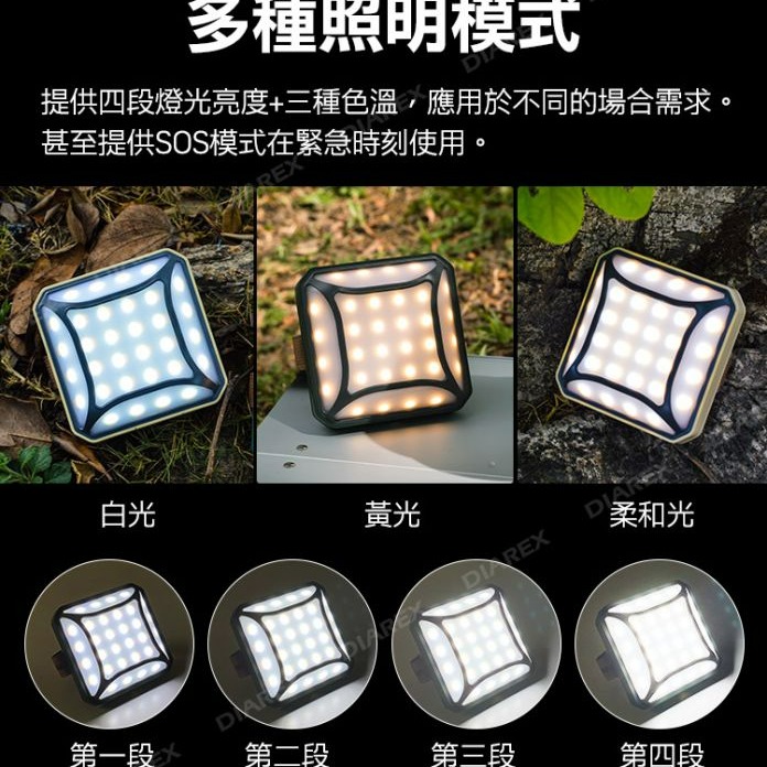 Pro Kamping 領航家 二入組 廣角多段式 LED 方型露營燈 P2 照明燈 野營燈 帳篷燈 戶外掛燈-細節圖7