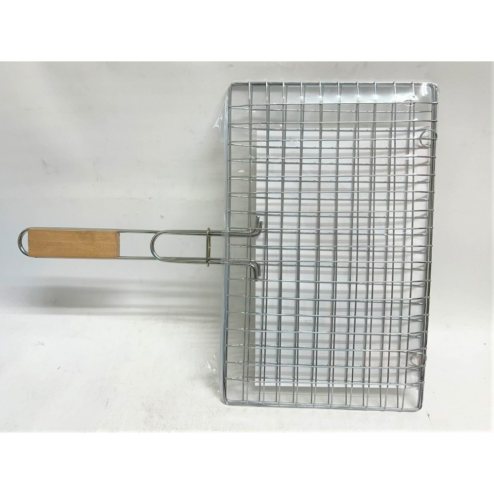 木柄多功能烤魚網 木柄雙合烤網 烤肉網 烤魚網 海鮮烤網 烤蝦網 雙合燒烤網 夾式烤網 【揪好室】-細節圖9