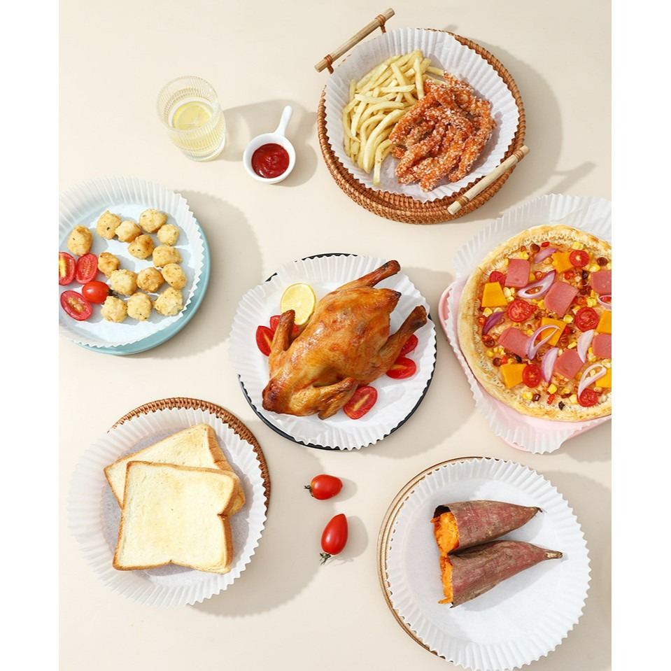 氣炸鍋烘焙紙 氣炸鍋吸油紙 氣炸鍋專用紙  無螢光劑 烘焙紙 專用隔油紙 圓形烘焙紙 吸油紙 烤盤紙 油紙-細節圖10