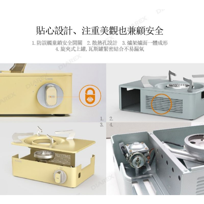 韓國 Dr.Hows 馬卡龍色 迷你爐 附外箱 2.0Kw卡式爐 薄荷綠 奶油黃 【揪好室】-細節圖8