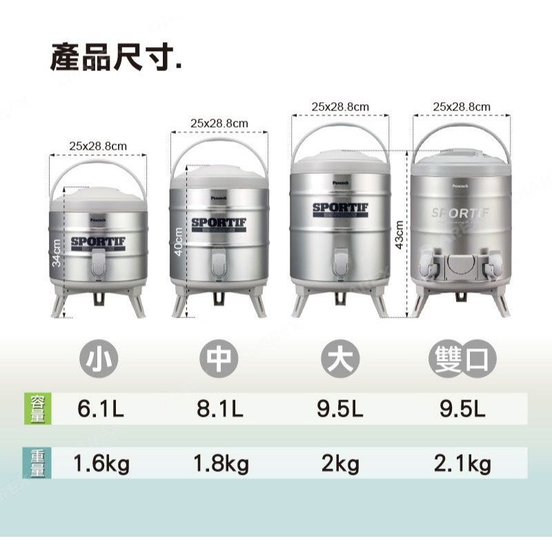 日本 Peacock孔雀 9.5L 雙口 不鏽鋼保溫保冷茶桶 NS-W100 飲料 茶桶 露營 杯架 雙口茶桶-細節圖8