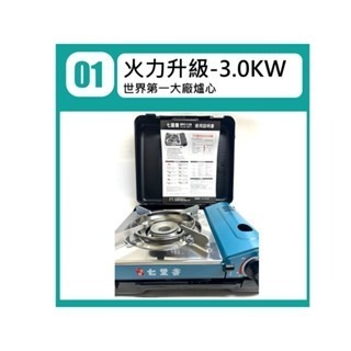 七里香 攜帶式卡式爐 3.0KW 大火力 附膠殼 不鏽鋼爐盤 導熱板 CLS001【揪好室】-細節圖2