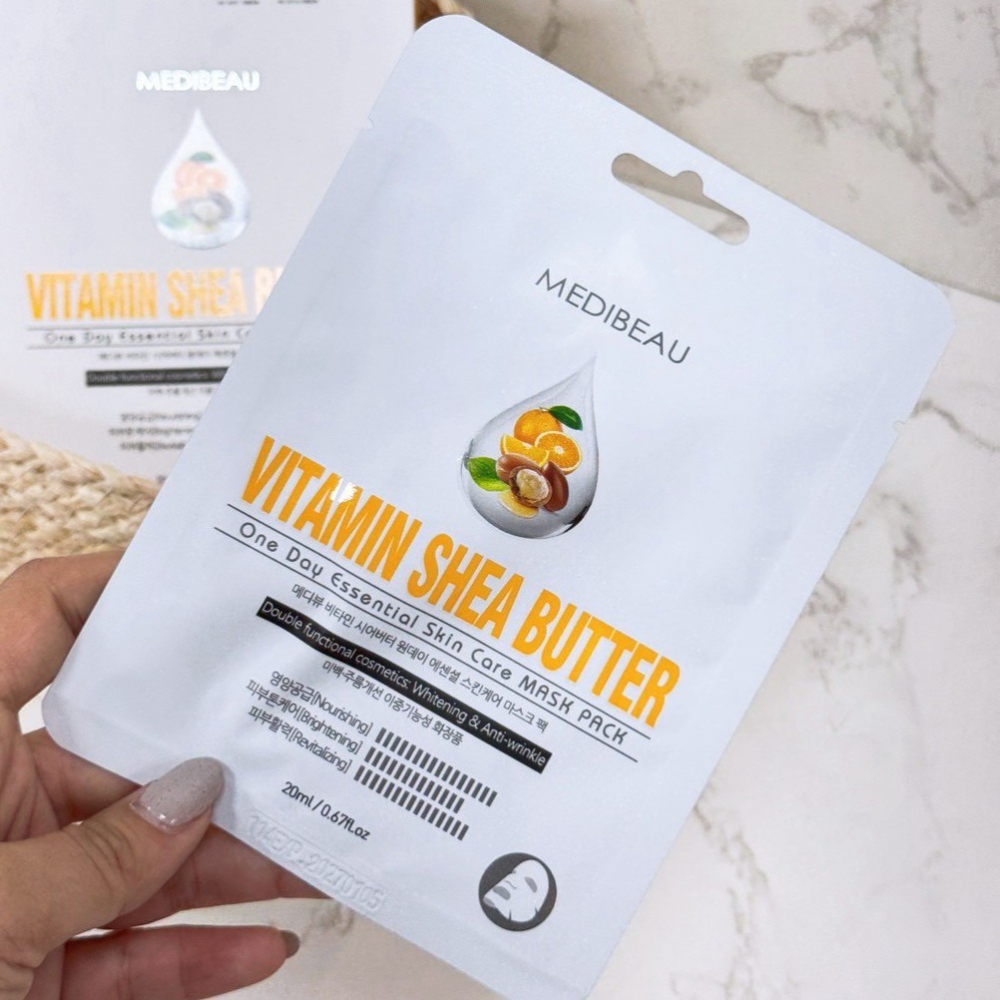 🍄孟翔萁姬-快速出貨🍄韓國製造 MEDIBEAU VITAMIN 維他命C 泌體水光亮白面膜20ml(單片)-細節圖2