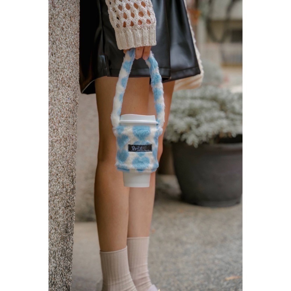 y2k風格｜杯套｜飲料提袋｜大心💙🩷-細節圖2