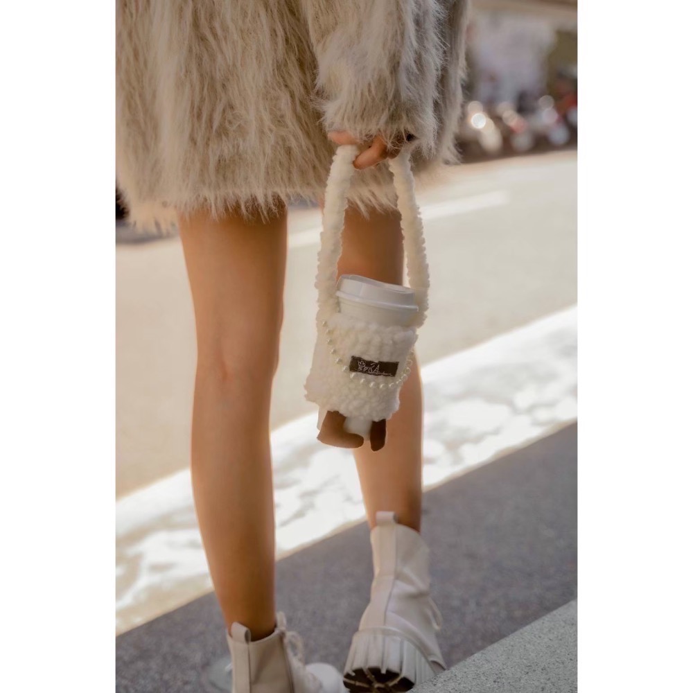 🐻熊貴賓｜法式珍珠+有腳腳款｜杯套｜飲料提袋-細節圖4