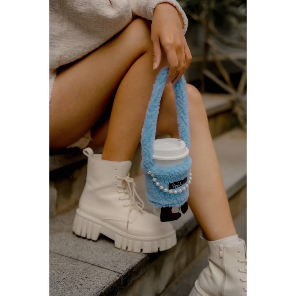 🐻熊貴賓｜法式珍珠+有腳腳款｜杯套｜飲料提袋-細節圖7