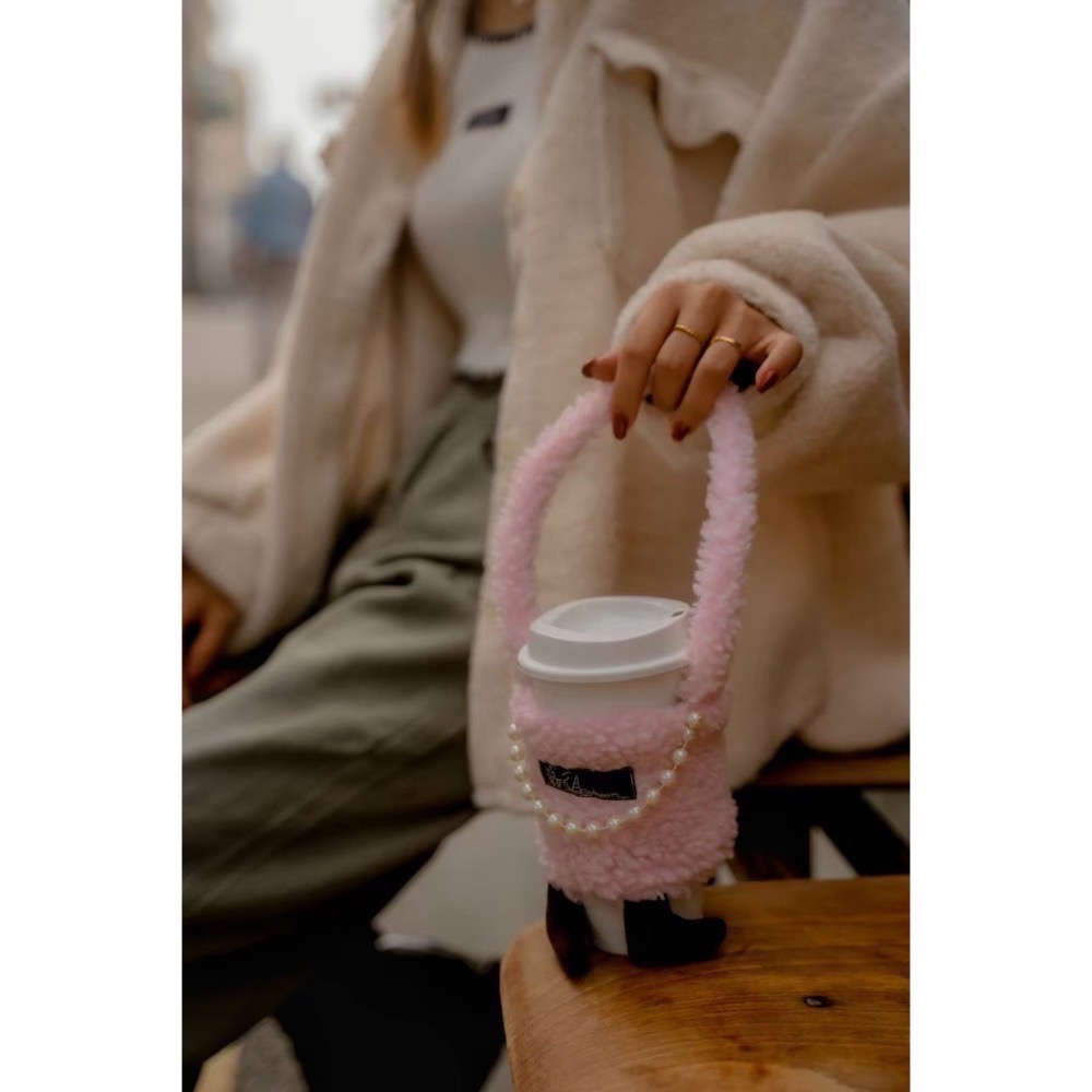 🐻熊貴賓｜法式珍珠+有腳腳款｜杯套｜飲料提袋-細節圖8