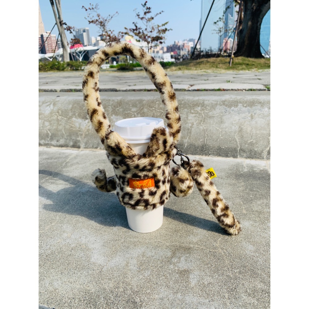 豹豹貓｜杯套｜飲料提袋｜有耳朵有尾巴-細節圖3