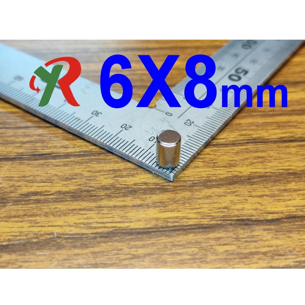 高精度強磁力 工業等級 6X8 強力磁鐵 釹鐵硼 磁鐵 強磁 附發票【叡達】-細節圖2