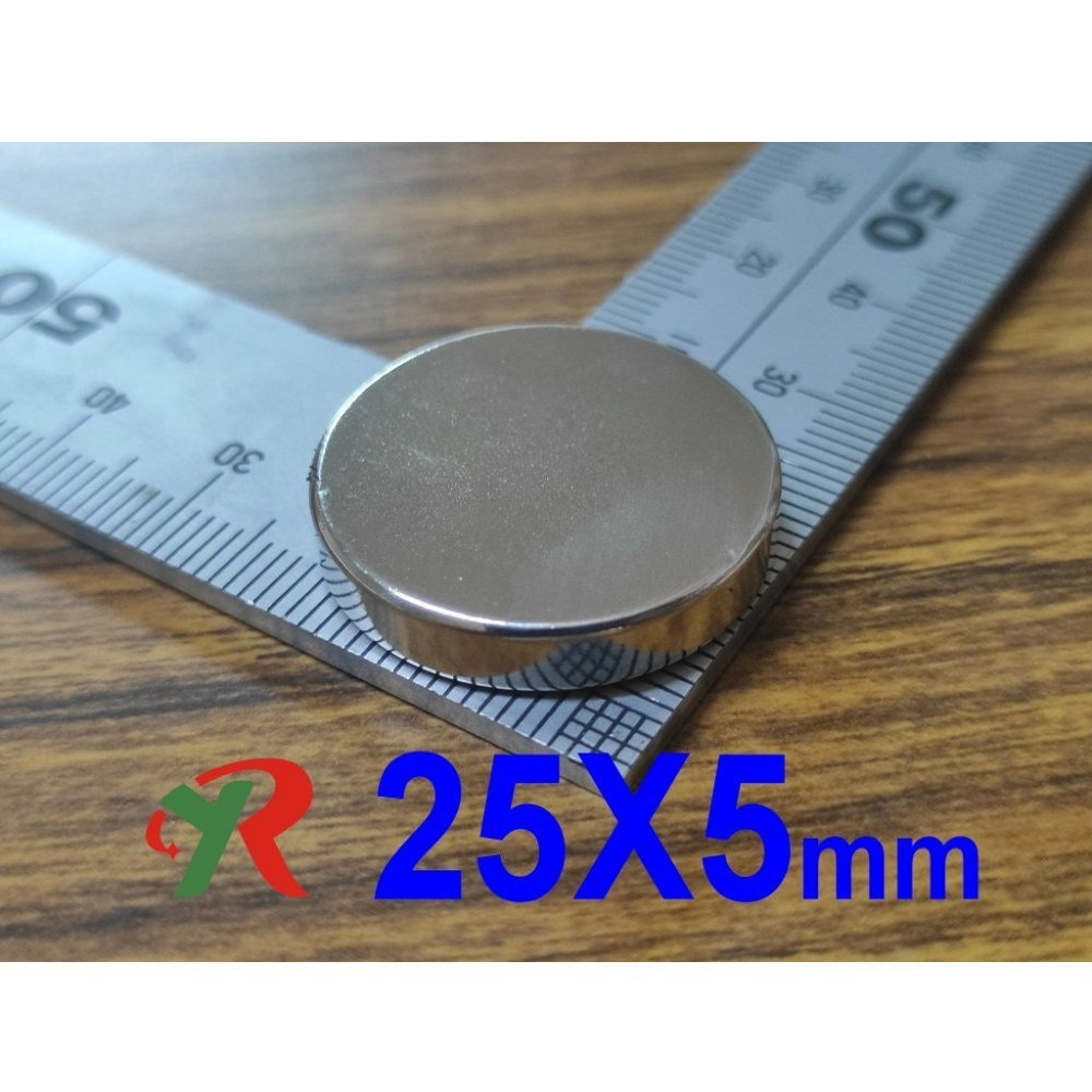 高精度強磁力 工業等級 25X5 強力磁鐵 釹鐵硼 強磁 磁鐵 強磁 附發票【叡達】-細節圖2