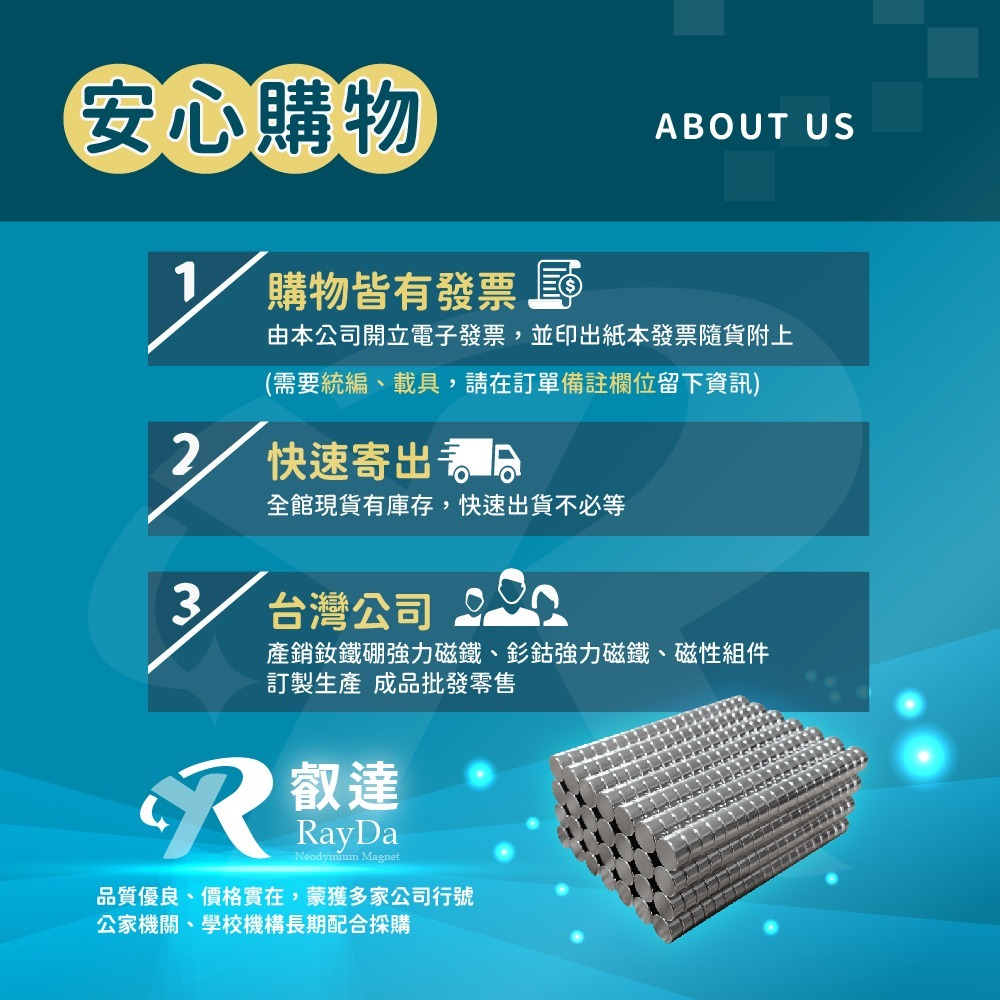 高精度強磁力 工業等級 5X5X2 強力磁鐵 釹鐵硼 強磁 磁鐵 強磁 附發票【叡達】-細節圖7