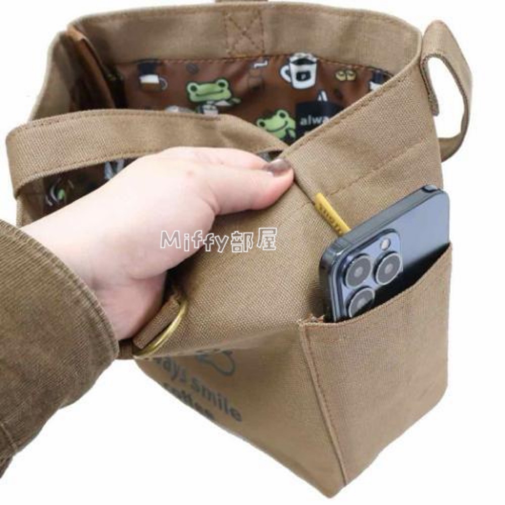 Miffy部屋🍎日本帶回 泡菜青蛙 手提袋 pickles the frog 咖啡豆系列 泡菜蛙-細節圖3