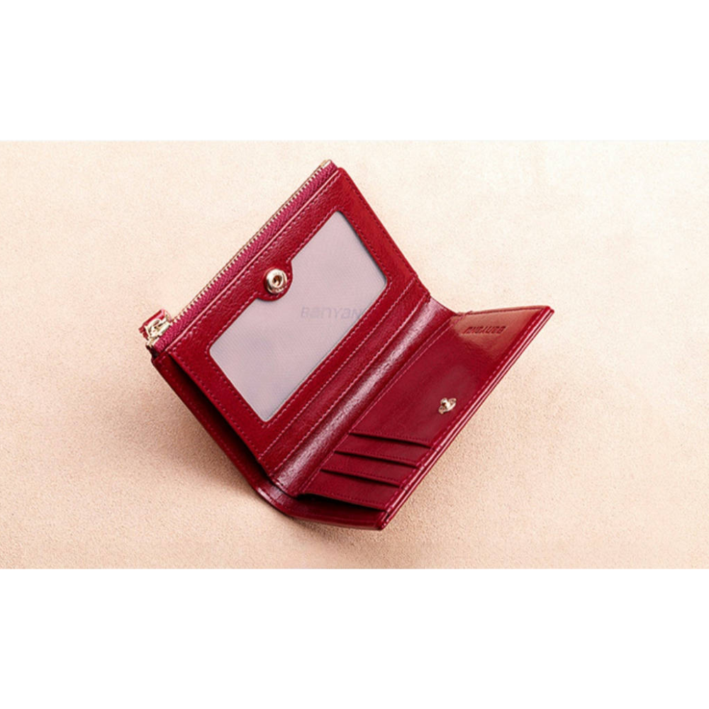 復古油臘真皮短夾-細節圖3