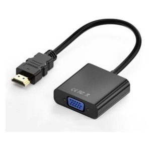 【CCA】HDMI 轉 VGA 15母 轉接頭(線) 附15cm音源線 黑色-細節圖3