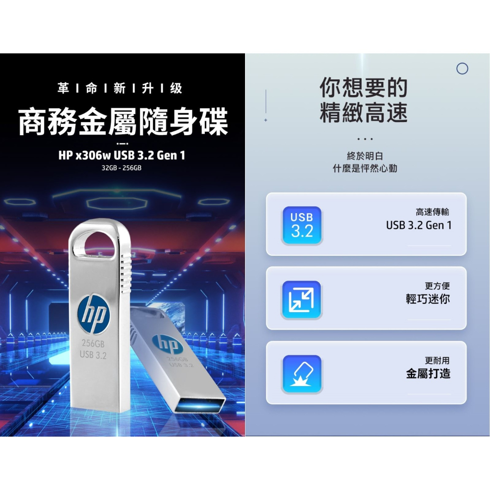 【CCA】 HP x306w USB 3.2 Gen1 32GB / 64GB  商務金屬隨身碟-細節圖5