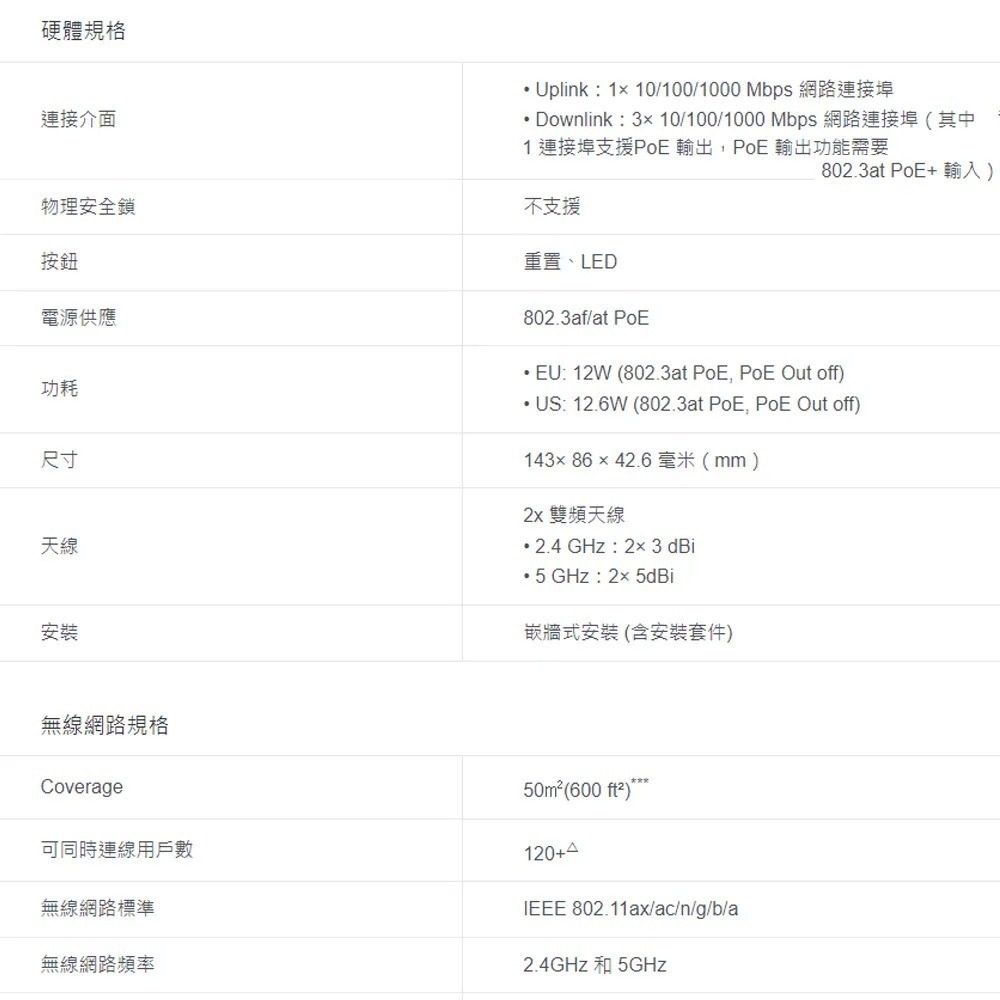 【限時特價】TP-LINK EAP655 Wall AX3000 WiFi 6 嵌牆式無線基地台-細節圖6