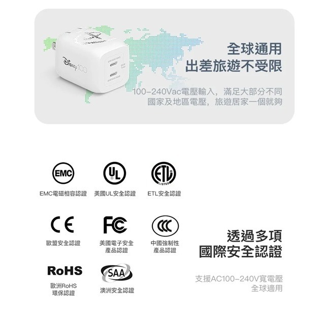 【特價一組】belkin 雙 USB-C GaN PPS 65W 快速家用式充電器 (迪士尼系列)-細節圖6