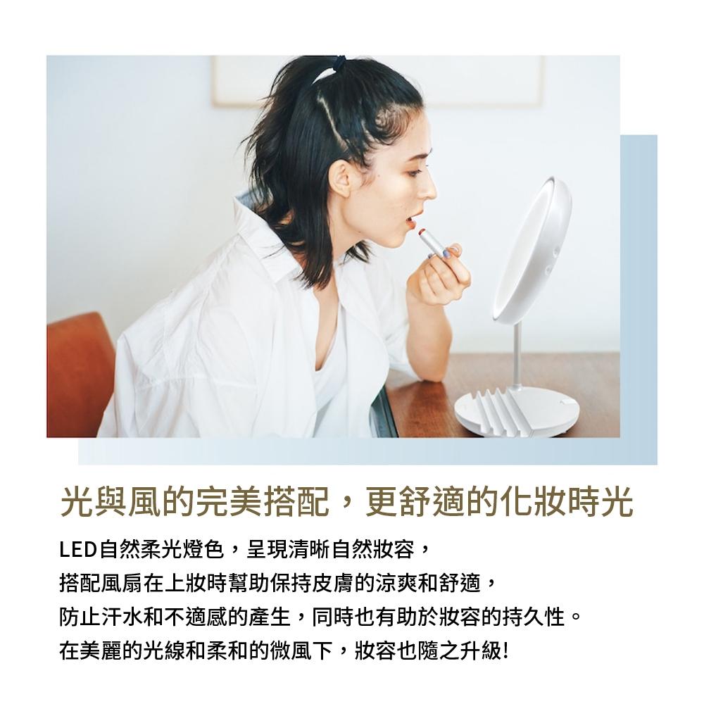 日本 recolte Festino 柔光微風化妝鏡 SMHB-032 5倍鏡 美妝鏡 LED柔光 麗克特官方旗鑑店-細節圖5
