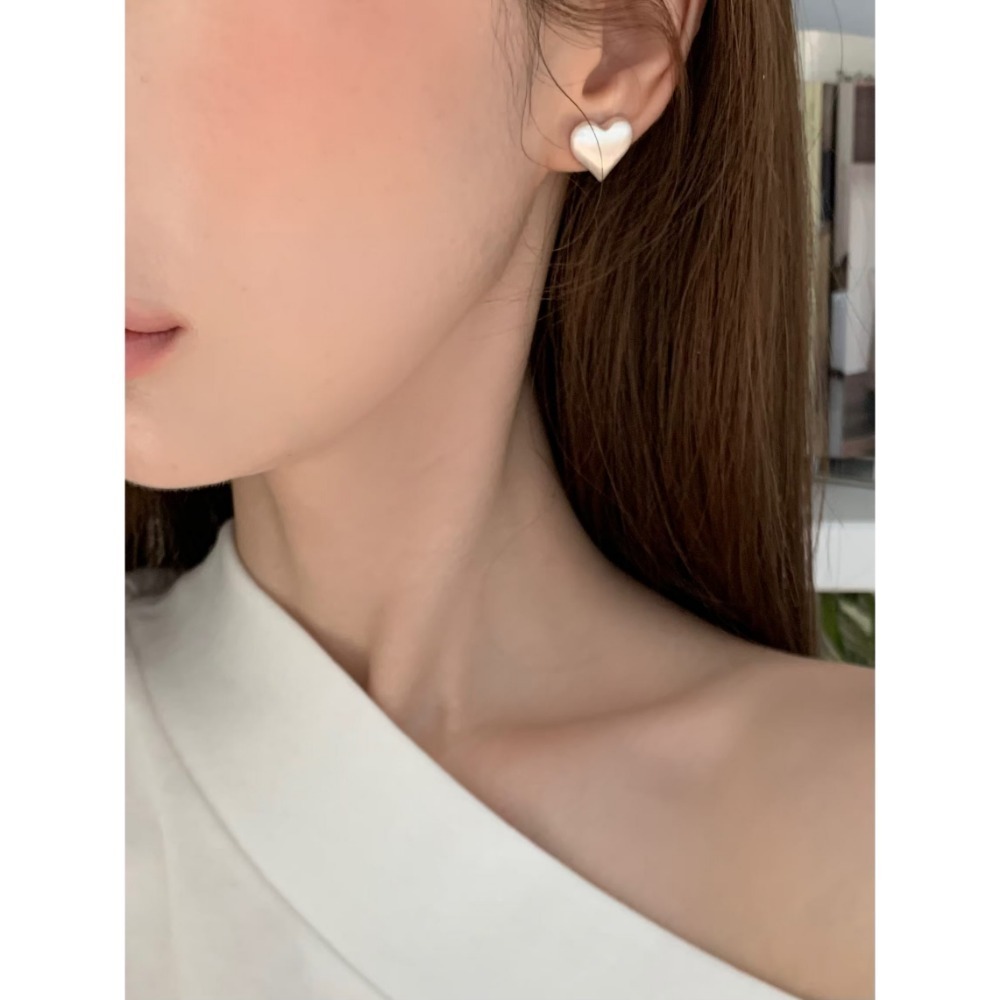 正韓🇰🇷| nk.studio 東大門 飾品歐膩愛心金屬耳環（925銀針）-細節圖4