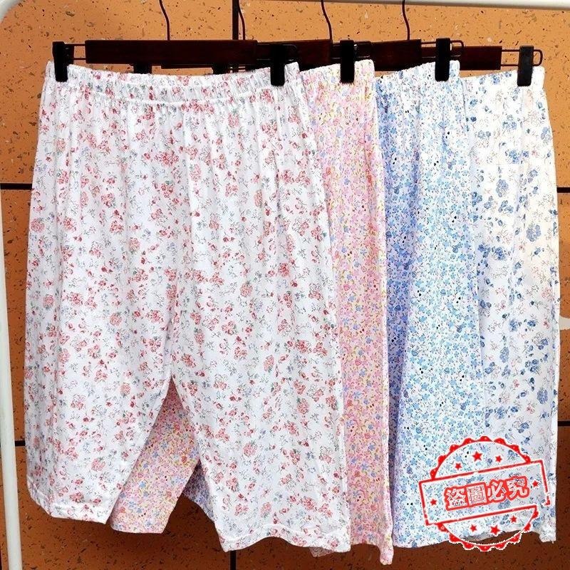 【5A品質】2條裝送媽媽睡褲女中老年人夏天短褲寬松高腰碎花可外穿五分睡褲-細節圖6