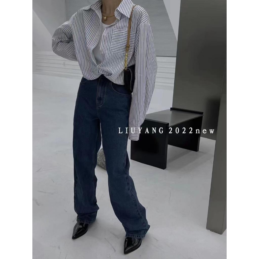 「現貨」🔍928 韓國同步 內車背心假兩件造型條紋襯衫上衣-細節圖5